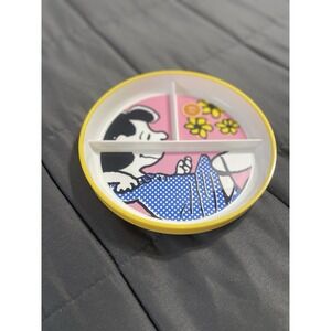Peanuts Charlie Brown's Lucy Divided Children's‎ Melamine Plastic Plate
